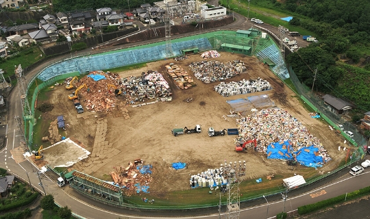 一次仮置場　空中写真