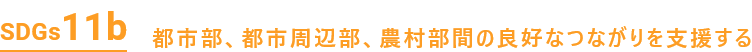 SDGs 11b　都市部、都市周辺部、農村部間の良好なつながりを支援する